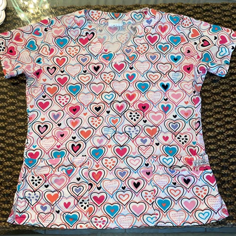 Valentines Scrub Top